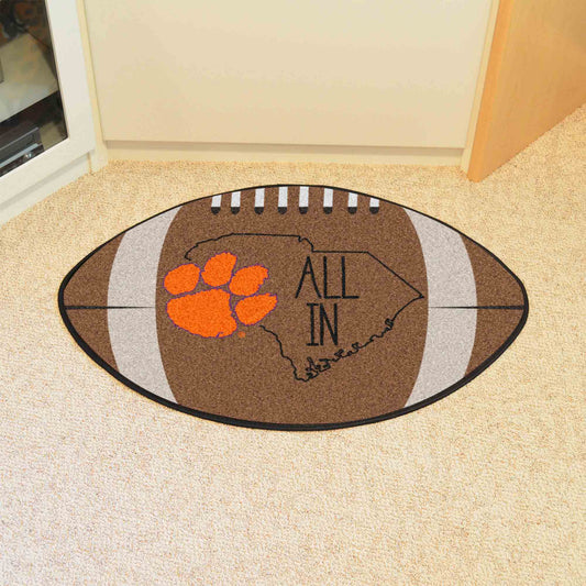 Clemson Tigers Southern Style Football Rug - 20.5in. x 32.5in. - Clemson