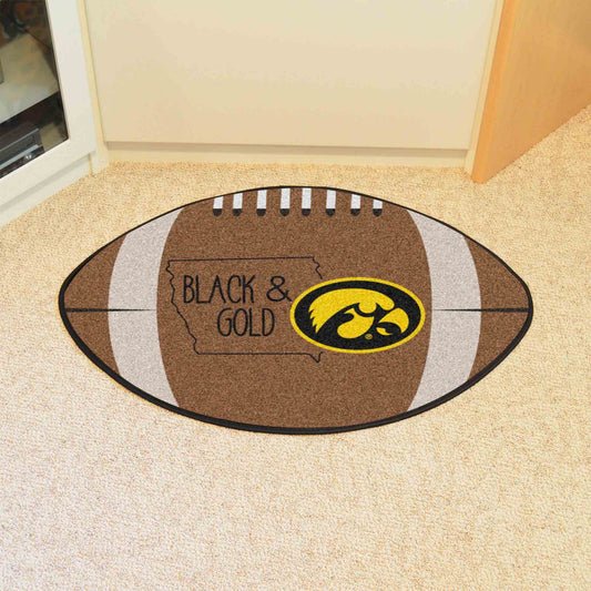 Iowa Hawkeyes Southern Style Football Rug - 20.5in. x 32.5in.