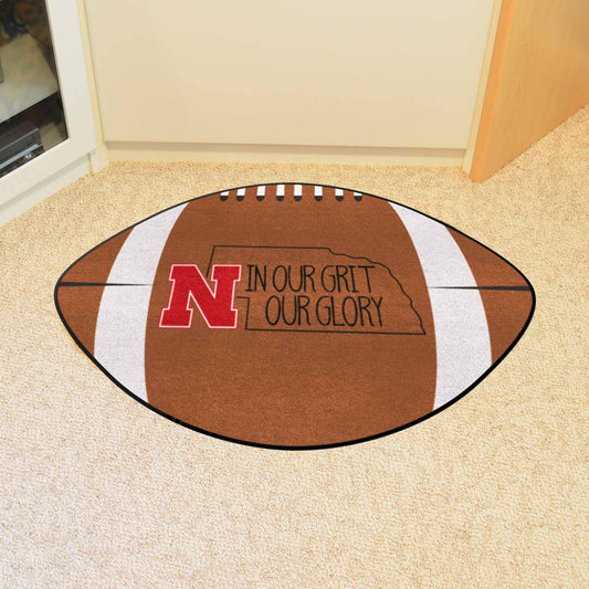 Nebraska Cornhuskers Southern Style Football Rug - 20.5in. x 32.5in. - Nebraska