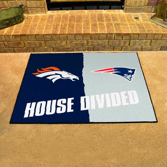 NFL House Divided - Broncos / Steelers House Divided Rug - 34 in. x 42.5 in. - NFL House Divided - Broncos / Steelers