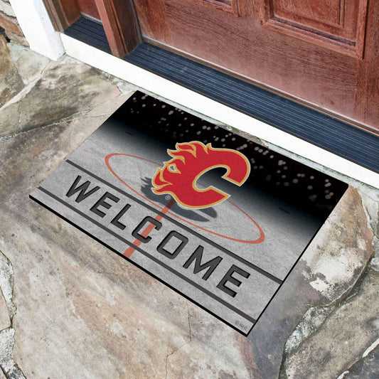 Calgary Flames Rubber Door Mat - 18in. x 30in.