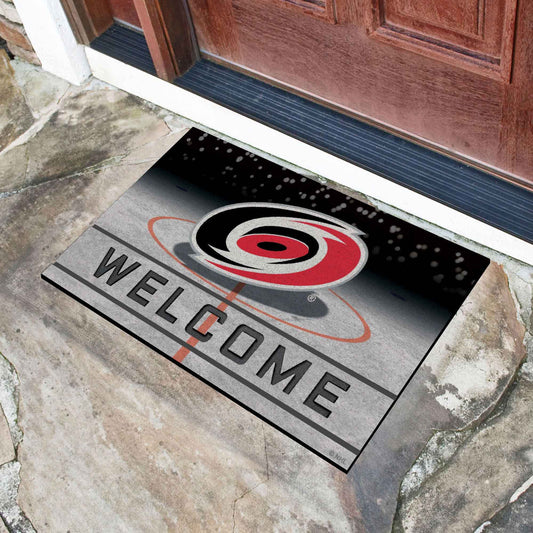 Carolina Hurricanes Rubber Door Mat - 18in. x 30in. - Carolina Hurricanes