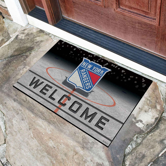 New York Rangers Rubber Door Mat - 18in. x 30in. - New York Rangers