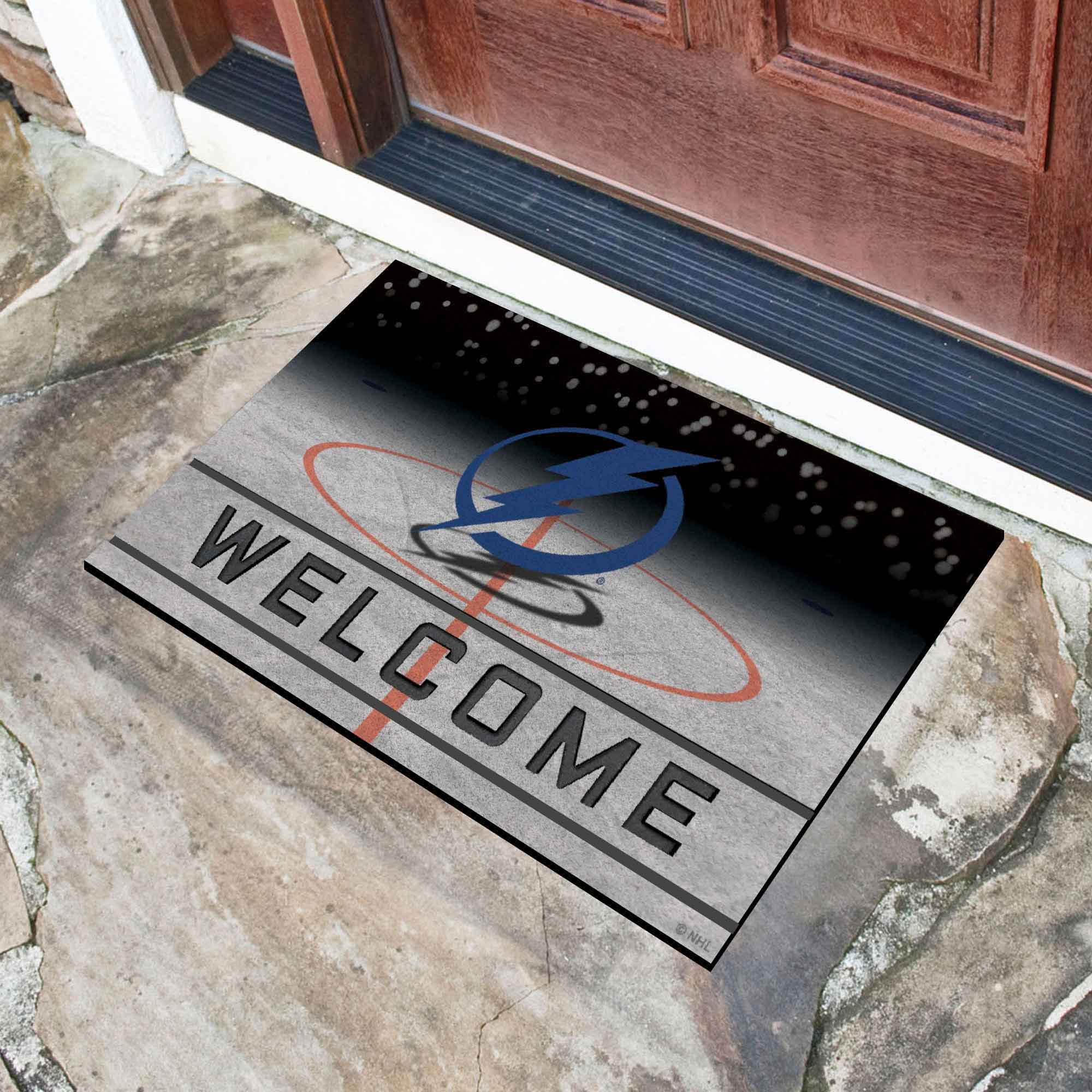 Tampa Bay Lightning Rubber Door Mat - 18in. x 30in.