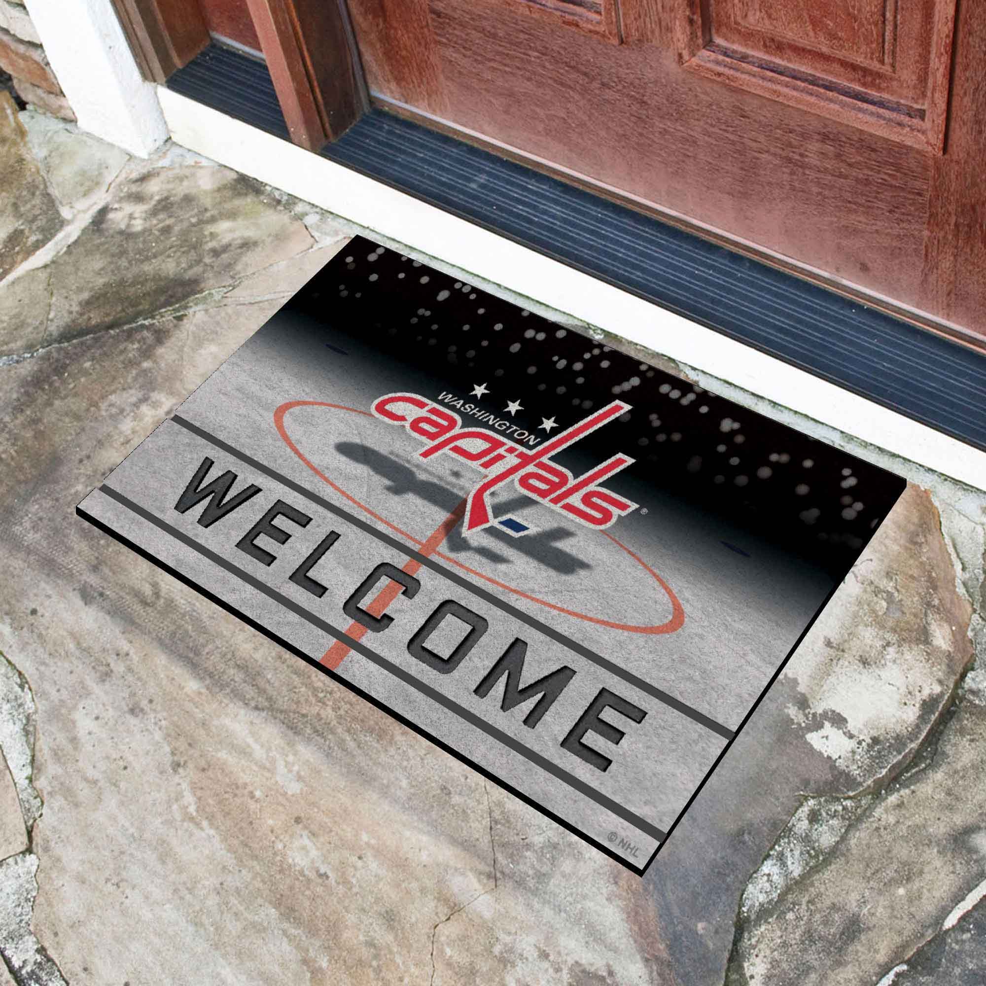 Washington Capitals Rubber Door Mat - 18in. x 30in.