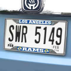 Los Angeles Rams Chrome Metal License Plate Frame, 6.25in x 12.25in