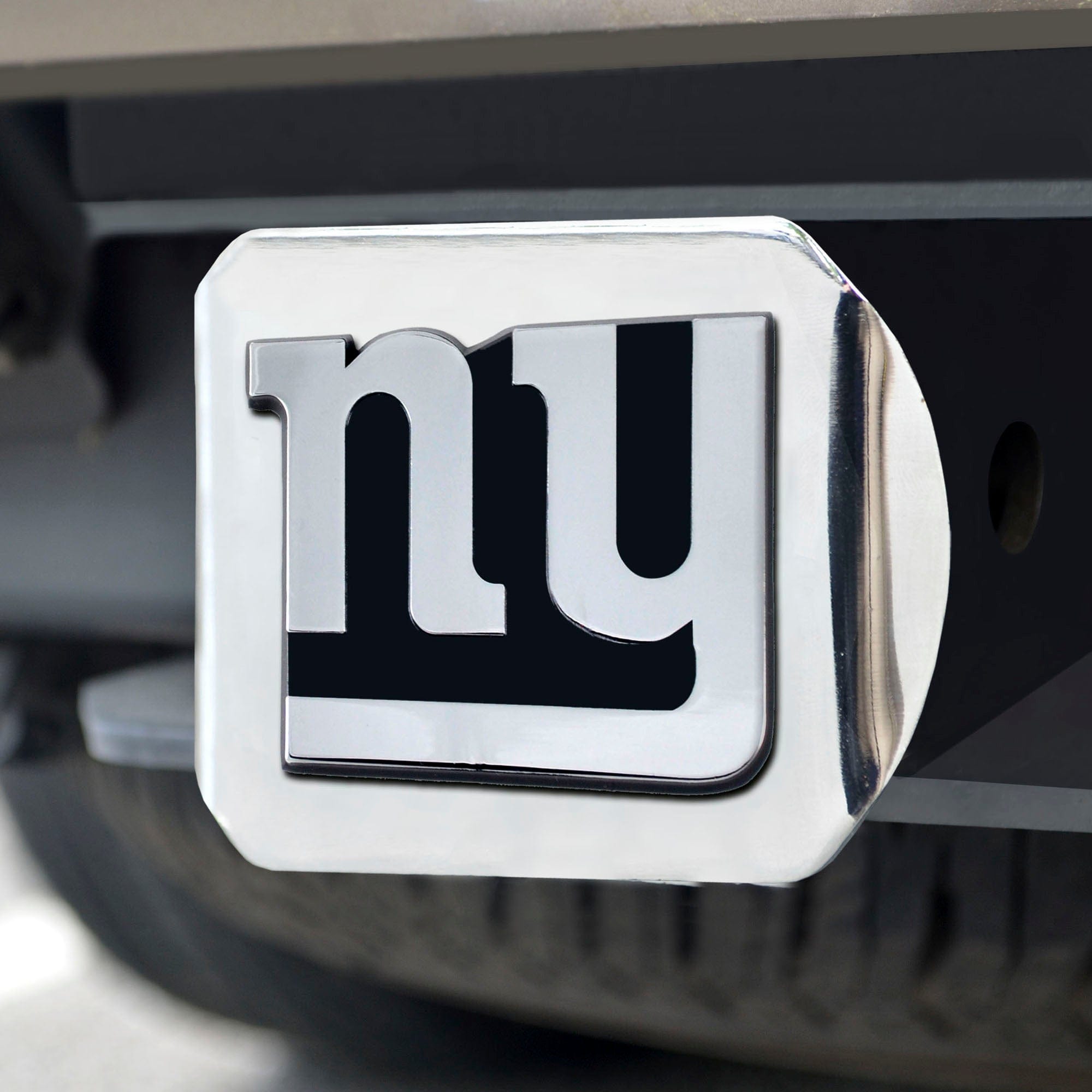 New York Giants Chrome Metal Hitch Cover with Chrome Metal 3D Emblem - New York Giants