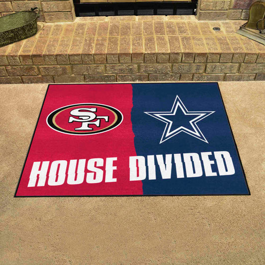 NFL House Divided - 49ers / Cowboys House Divided Rug - 34 in. x 42.5 in. - NFL House Divided - 49ers / Cowboys