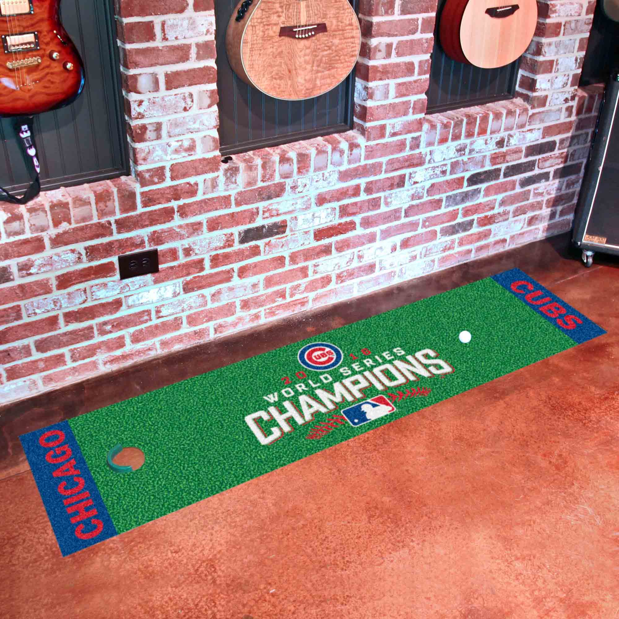 Chicago Cubs 2016 World Series Champions Putting Green Mat - 1.5ft. x 6ft. - Chicago Cubs