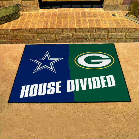 NFL House Divided - Packers / Cowboys House Divided Rug - 34 in. x 42.5 in. - NFL House Divided - Packers / Cowboys