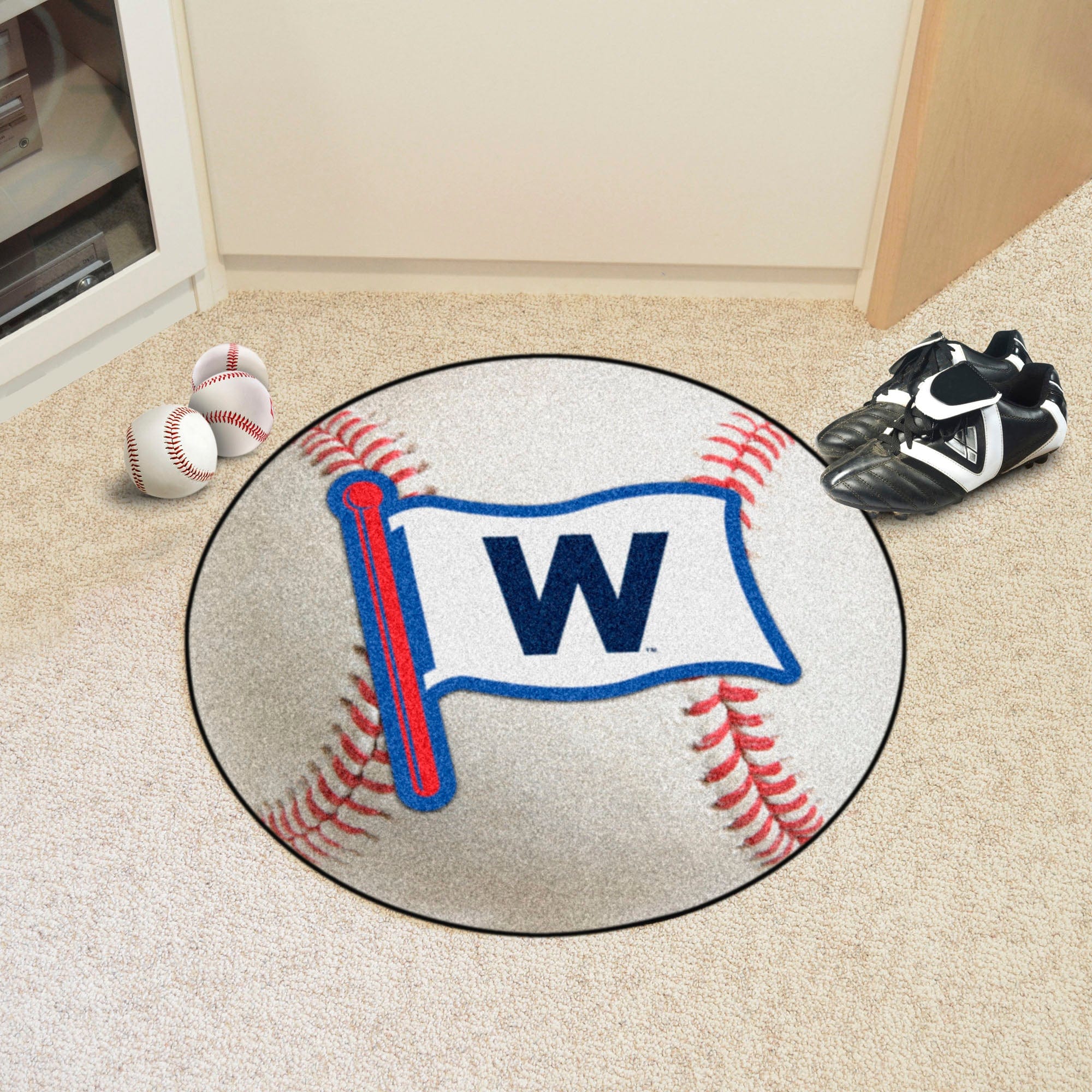 Chicago Cubs Baseball Rug - 27in. Diameter - Chicago Cubs