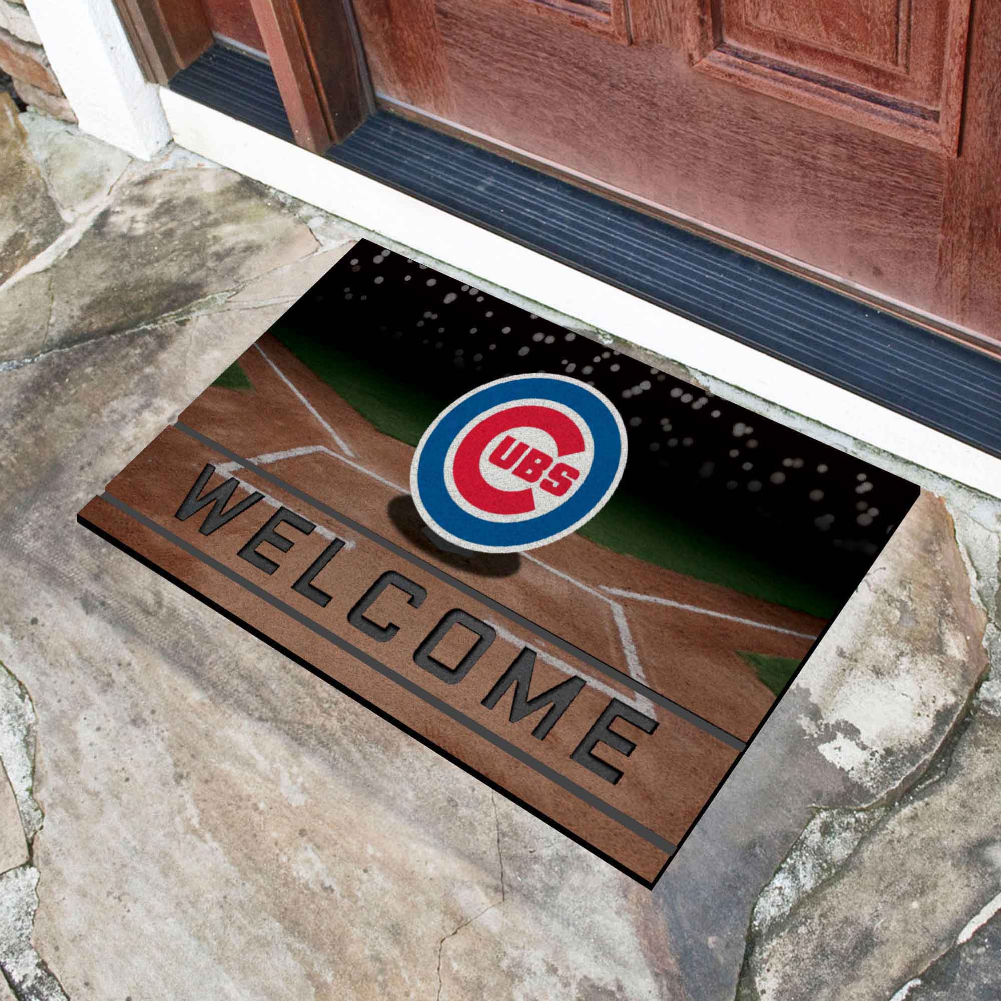 Chicago Cubs Rubber Door Mat - 18in. x 30in. - Chicago Cubs