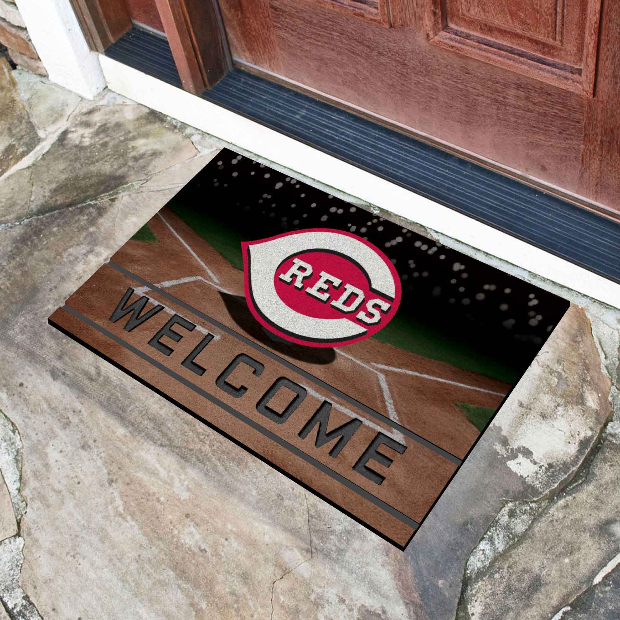 Cincinnati Reds Rubber Door Mat - 18in. x 30in. - Cincinnati Reds