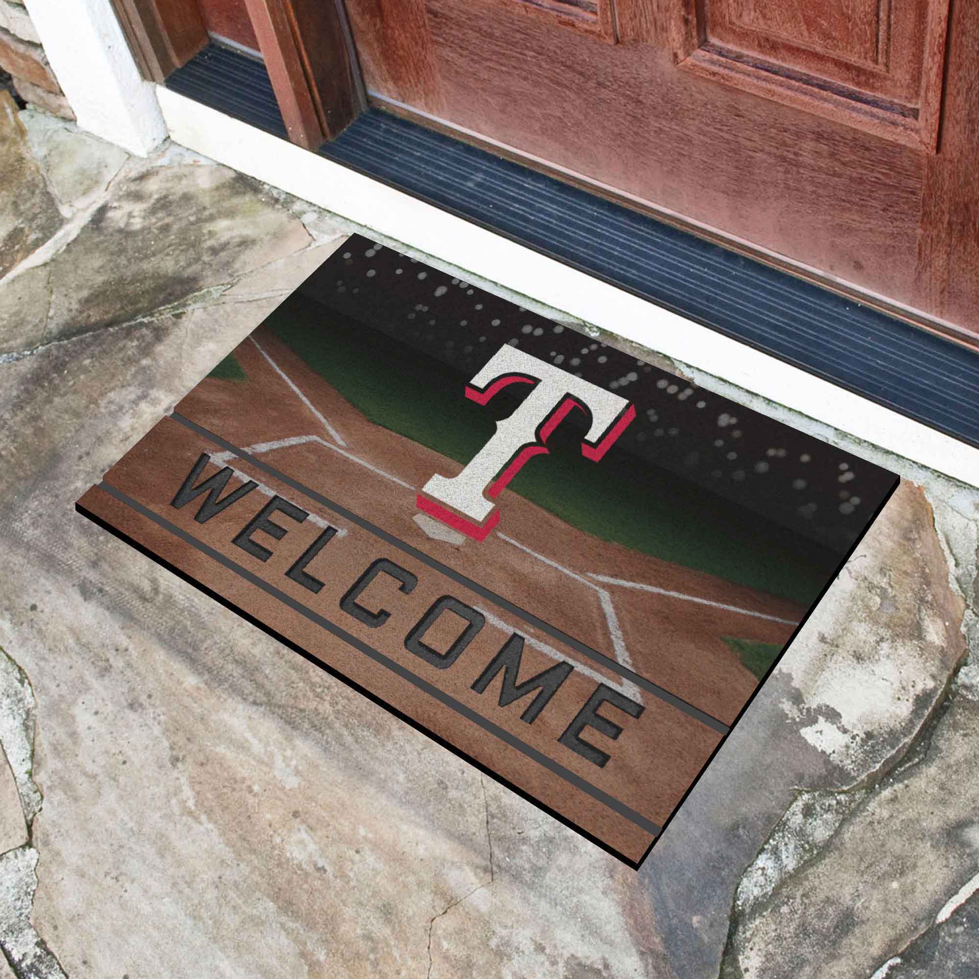 Texas Rangers Rubber Door Mat - 18in. x 30in.