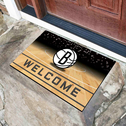 Brooklyn Nets Rubber Door Mat - 18in. x 30in. - Brooklyn Nets