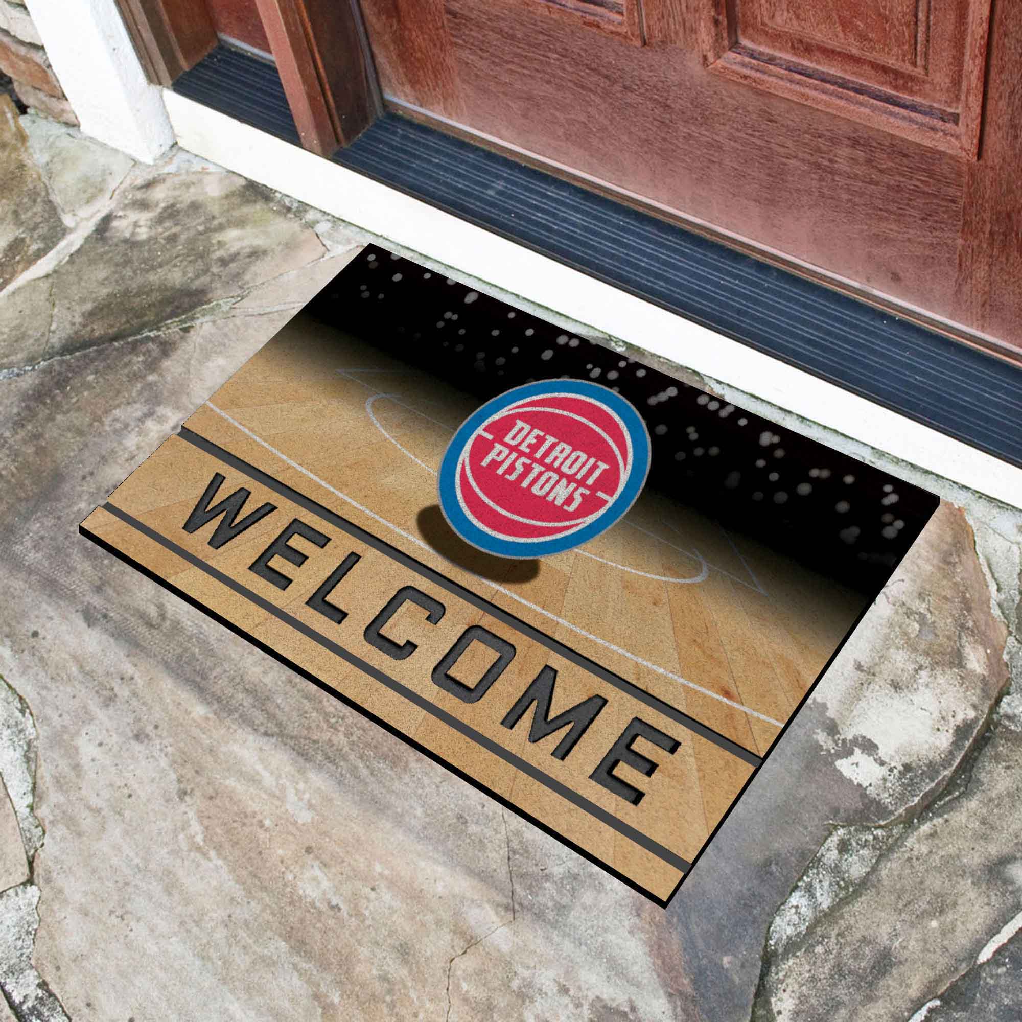 Detroit Pistons Rubber Door Mat - 18in. x 30in.