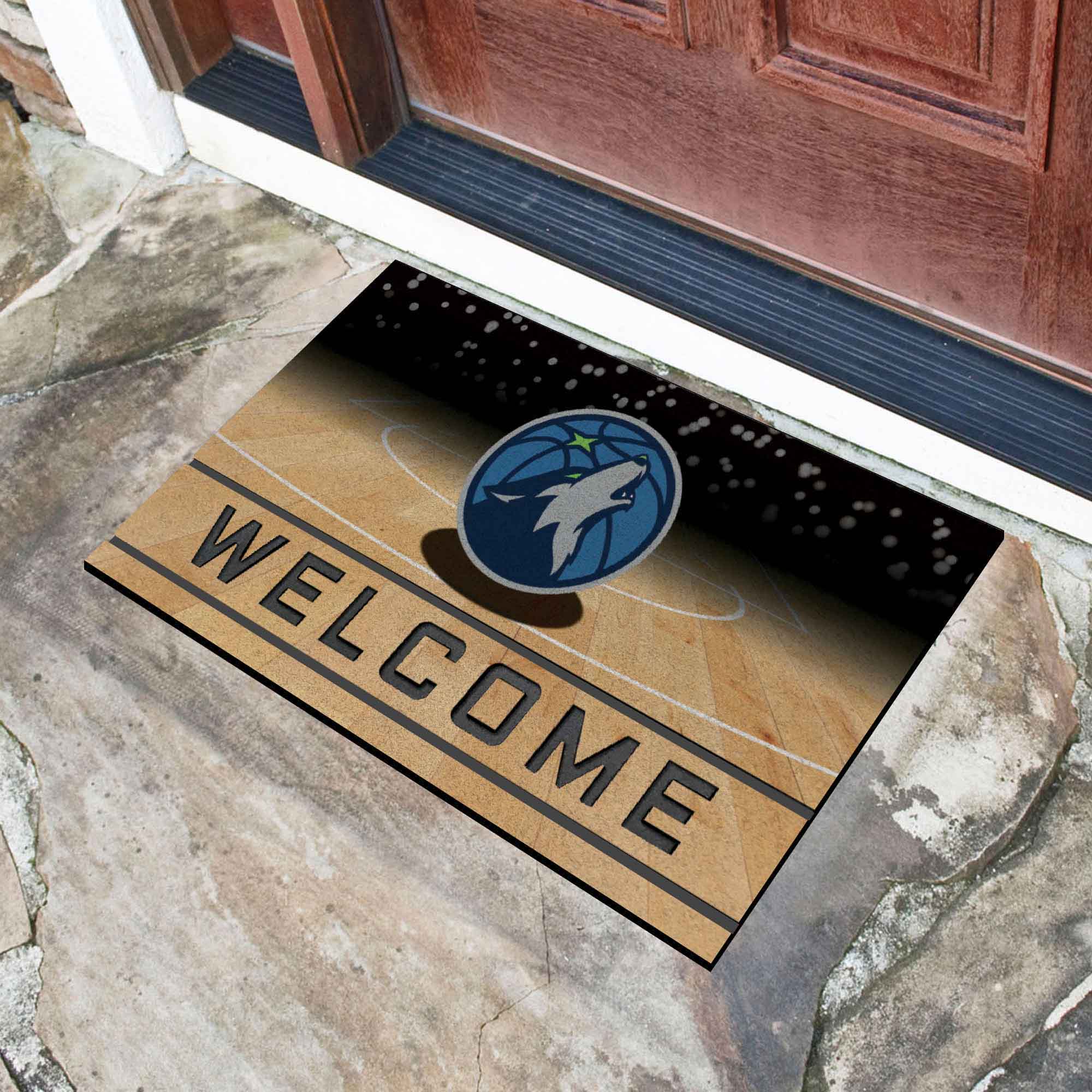 Minnesota Timberwolves Rubber Door Mat - 18in. x 30in.