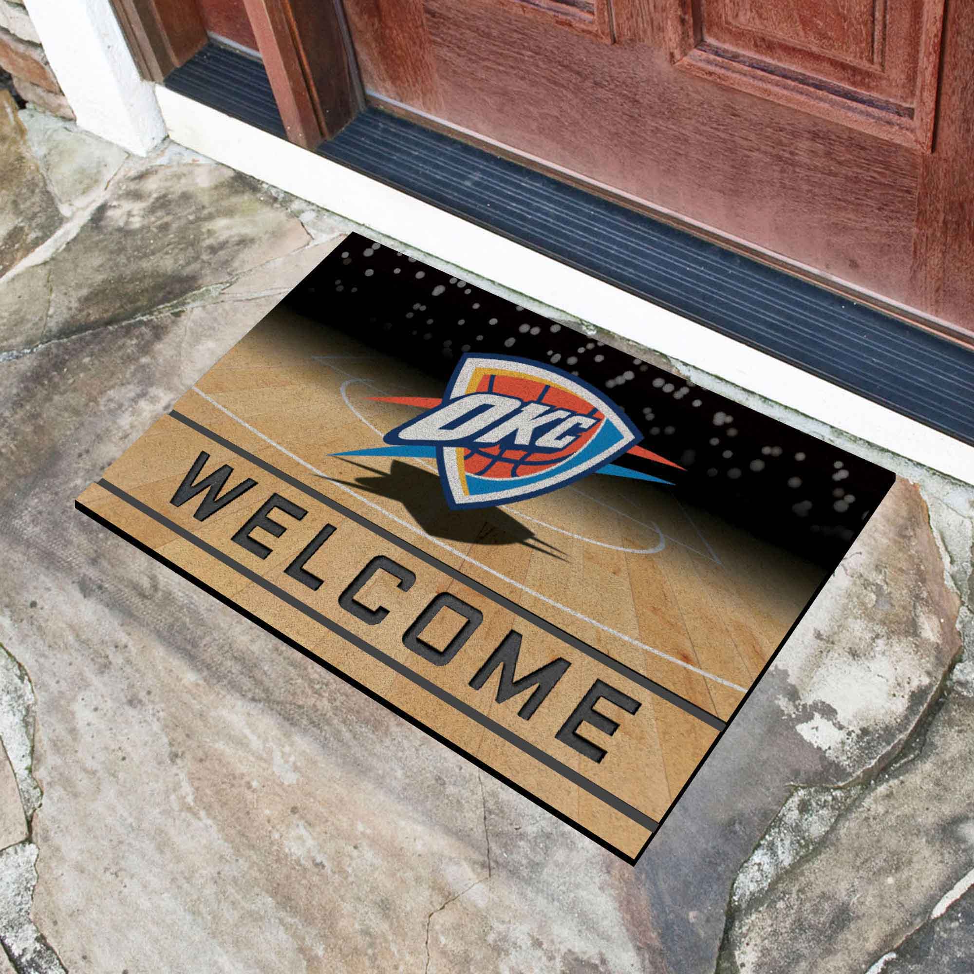 Oklahoma City Thunder Rubber Door Mat - 18in. x 30in.