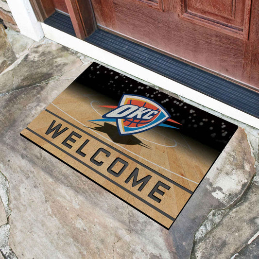 Oklahoma City Thunder Rubber Door Mat - 18in. x 30in.