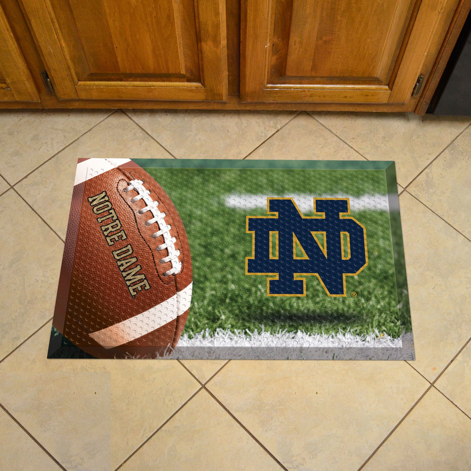 Notre Dame Fighting Irish Rubber Scraper Door Mat - ND Primary Logo