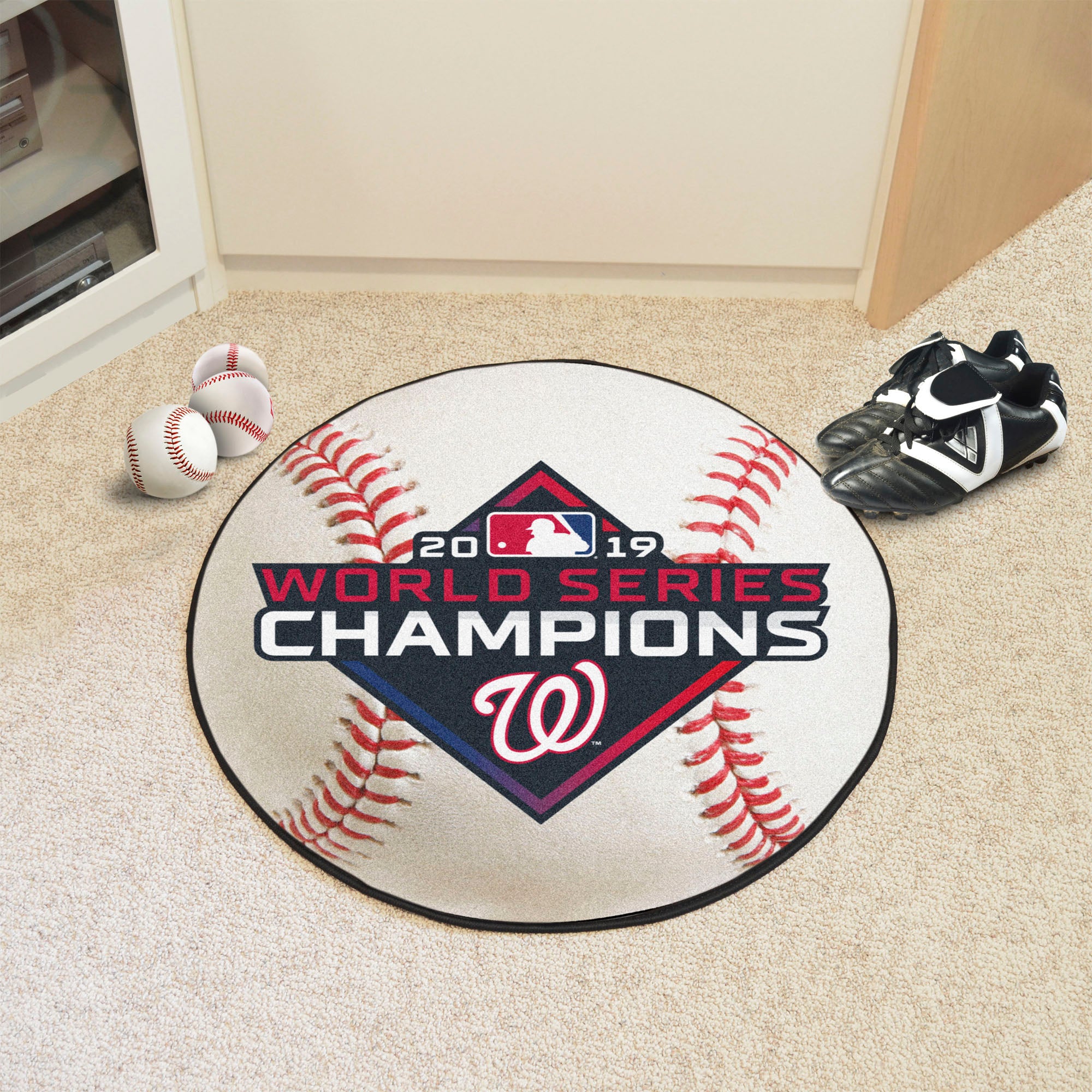 Washington Nationals 2019 World Series Champions Baseball Rug - 27in. Diameter