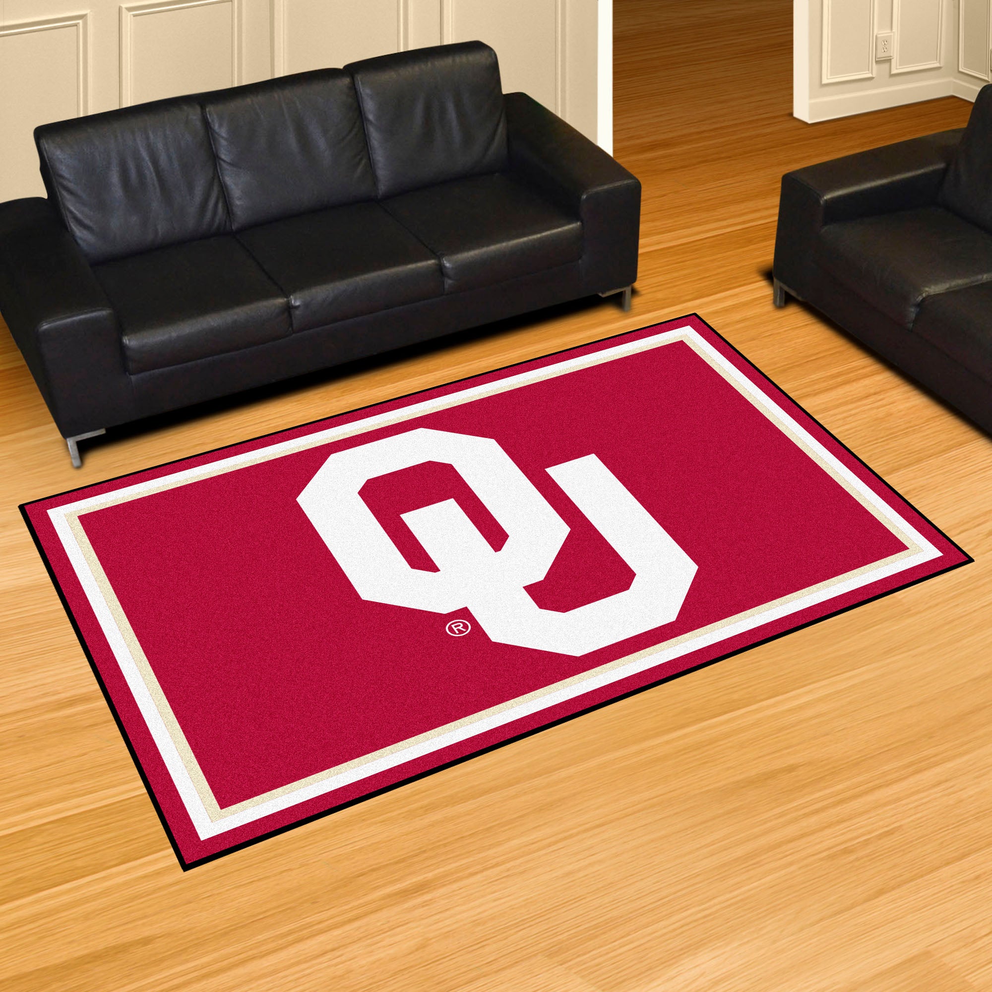 Oklahoma Sooners 5ft. x 8 ft. Plush Area Rug - Oklahoma