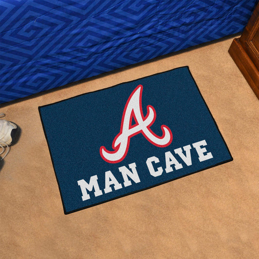 Atlanta Braves Man Cave Starter Mat Accent Rug - 19in. x 30in. - Atlanta Braves