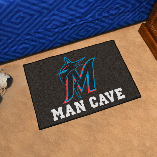 Miami Marlins Man Cave Starter Mat Accent Rug - 19in. x 30in.