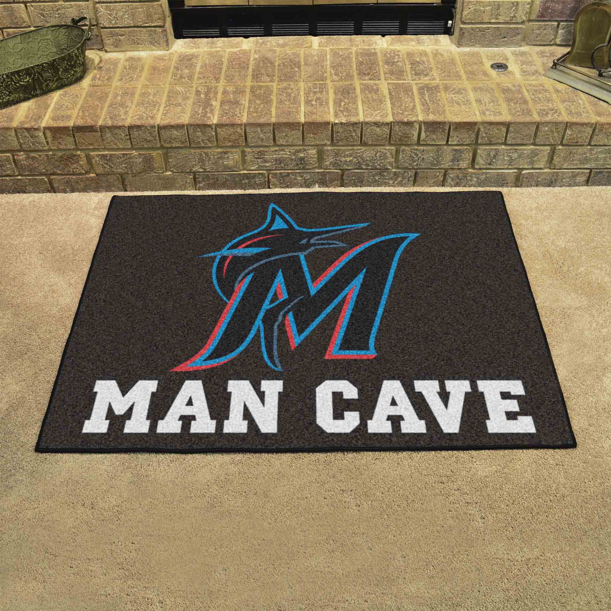 Miami Marlins Man Cave All-Star Rug - 34 in. x 42.5 in.