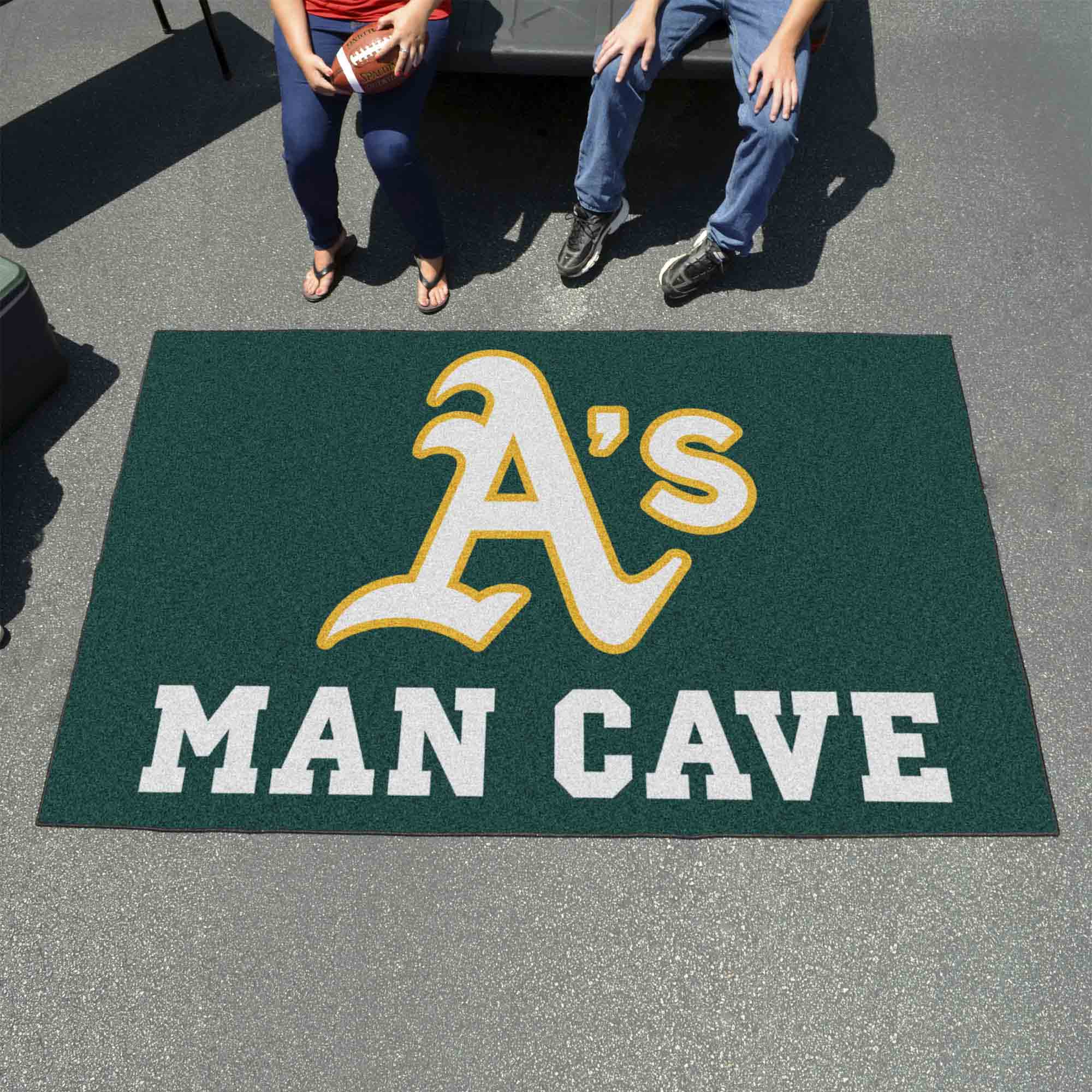 Oakland Athletics Man Cave Ulti-Mat Rug - 5ft. x 8ft. - Oakland Athletics