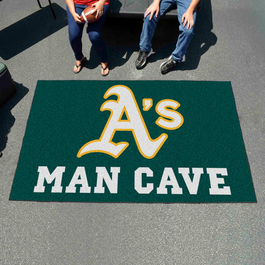 Oakland Athletics Man Cave Ulti-Mat Rug - 5ft. x 8ft. - Oakland Athletics