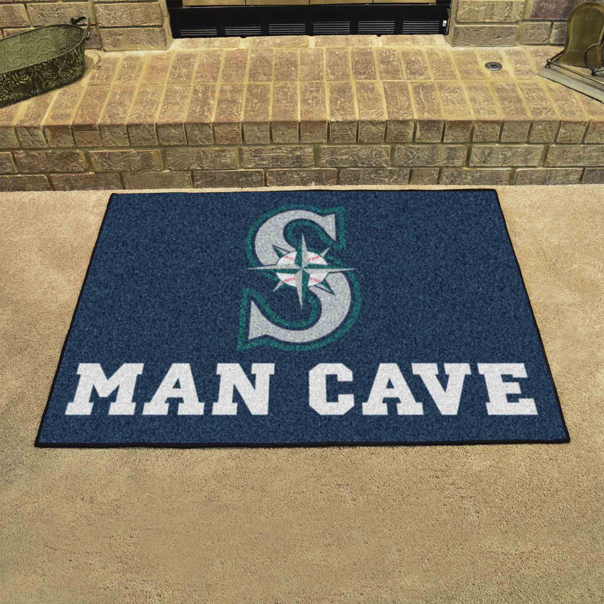 Seattle Mariners Man Cave All-Star Rug - 34 in. x 42.5 in. - Seattle Mariners