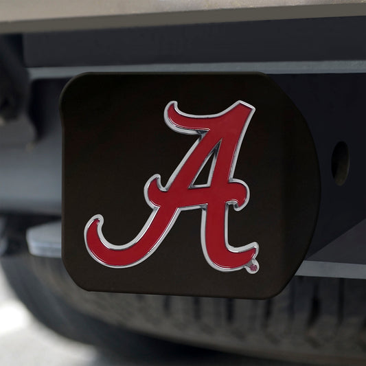 Alabama Crimson Tide Black Metal Hitch Cover - 3D Color Emblem