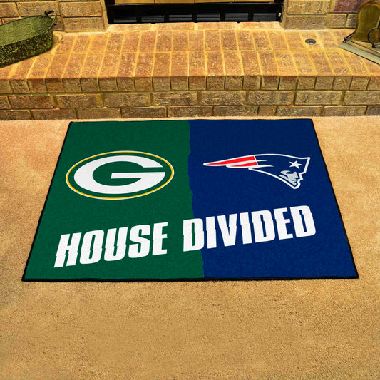 NFL House Divided - Packers / Patriots House Divided Rug - 34 in. x 42.5 in. - NFL House Divided - Packers / Patriots