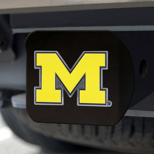 Michigan Wolverines Black Metal Hitch Cover - 3D Color Emblem