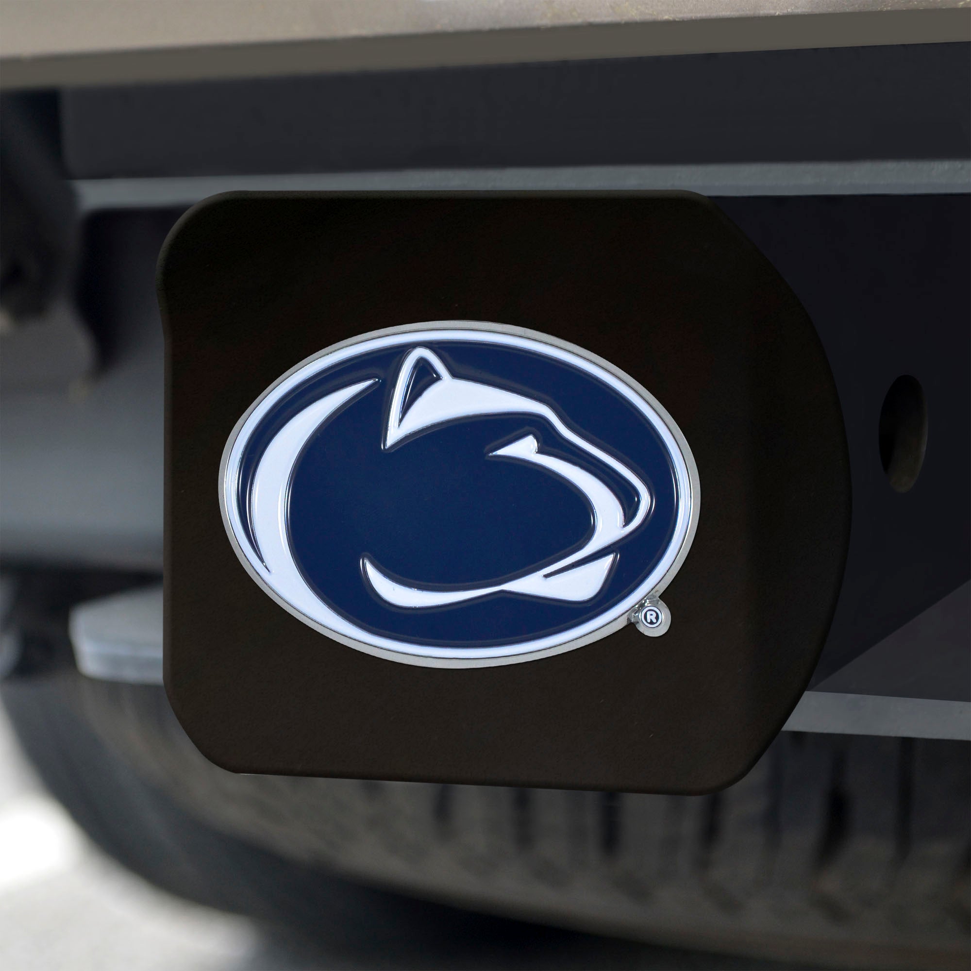 Penn State Nittany Lions Black Metal Hitch Cover - 3D Color Emblem