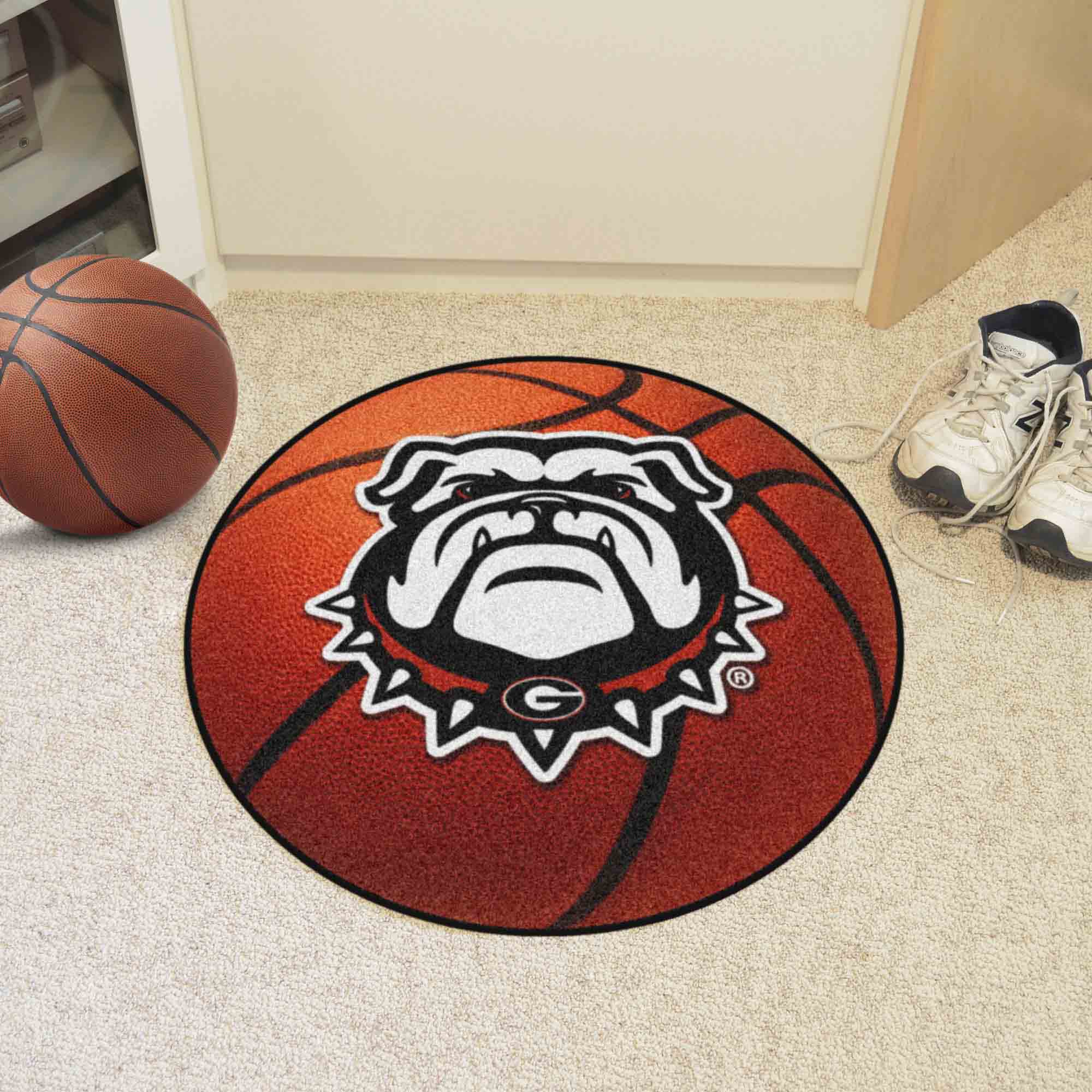 Georgia Bulldogs Basketball Rug - 27in. Diameter