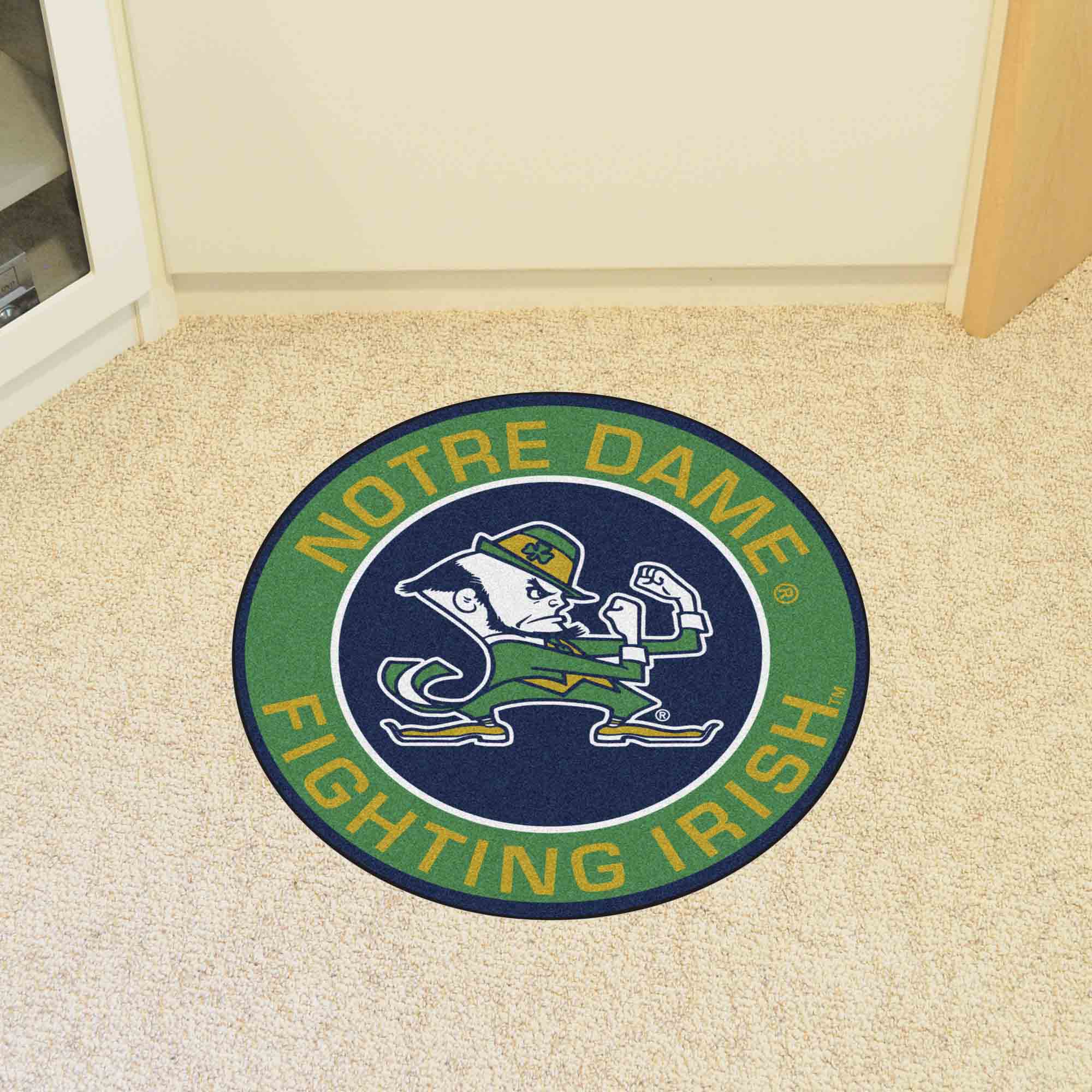 Notre Dame Fighting Irish Roundel Rug - 27in. Diameter, Leprechaun