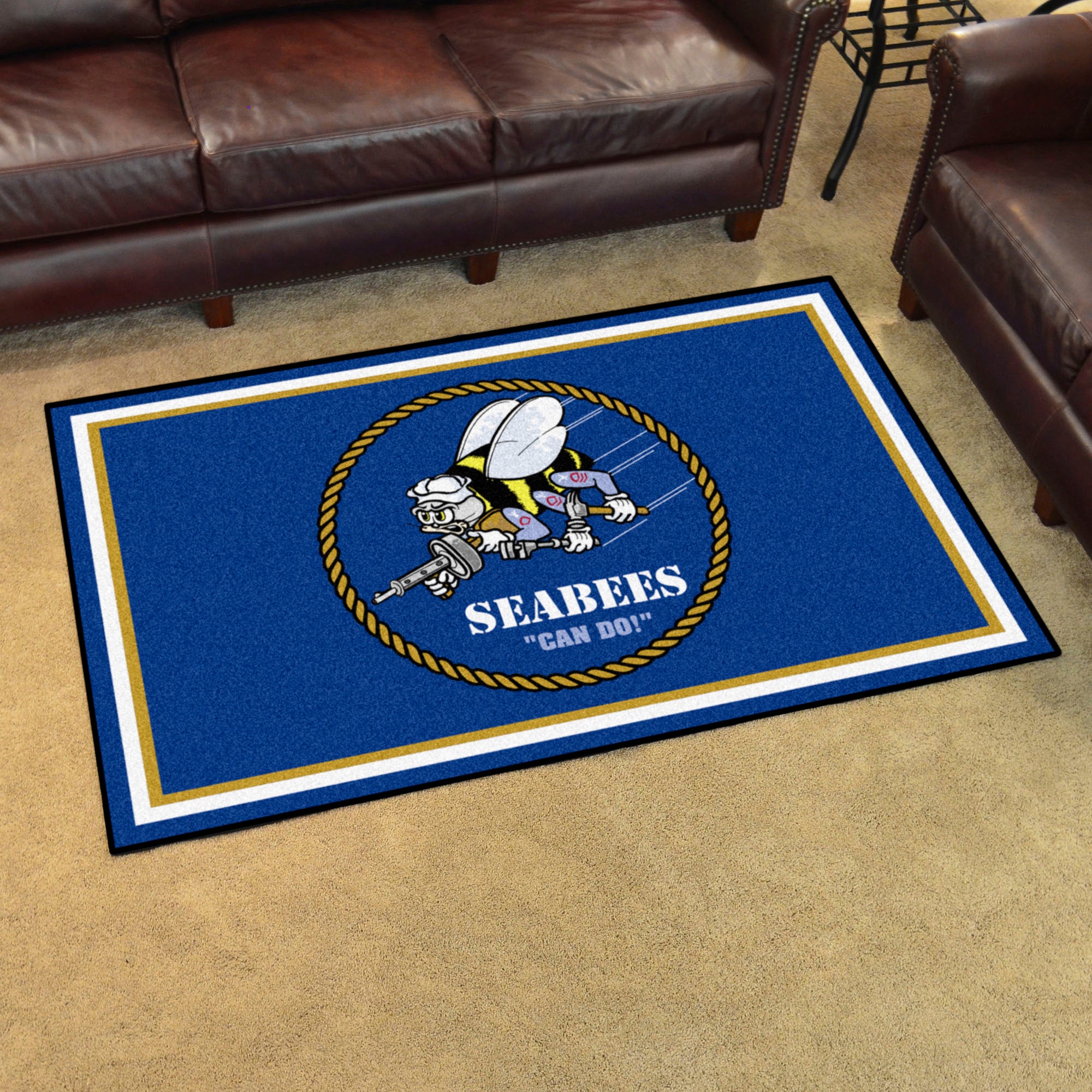 U.S. Navy - SEABEES 4ft. x 6ft. Plush Area Rug