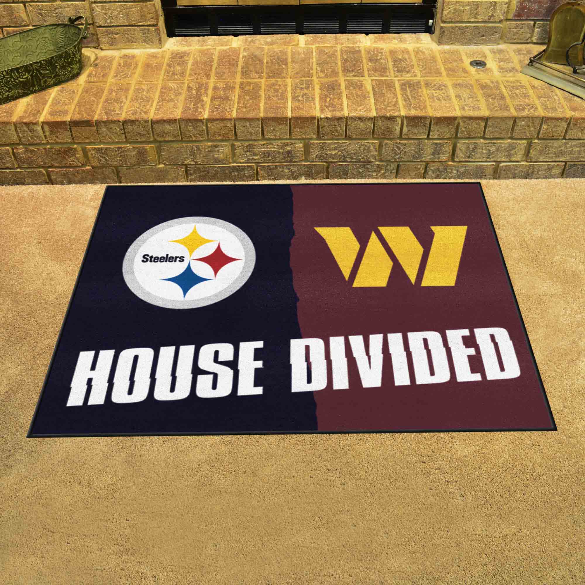 NFL House Divided - Steelers / Football Team House Divided Rug - 34 in. x 42.5 in. - NFL House Divided - Steelers / Commanders