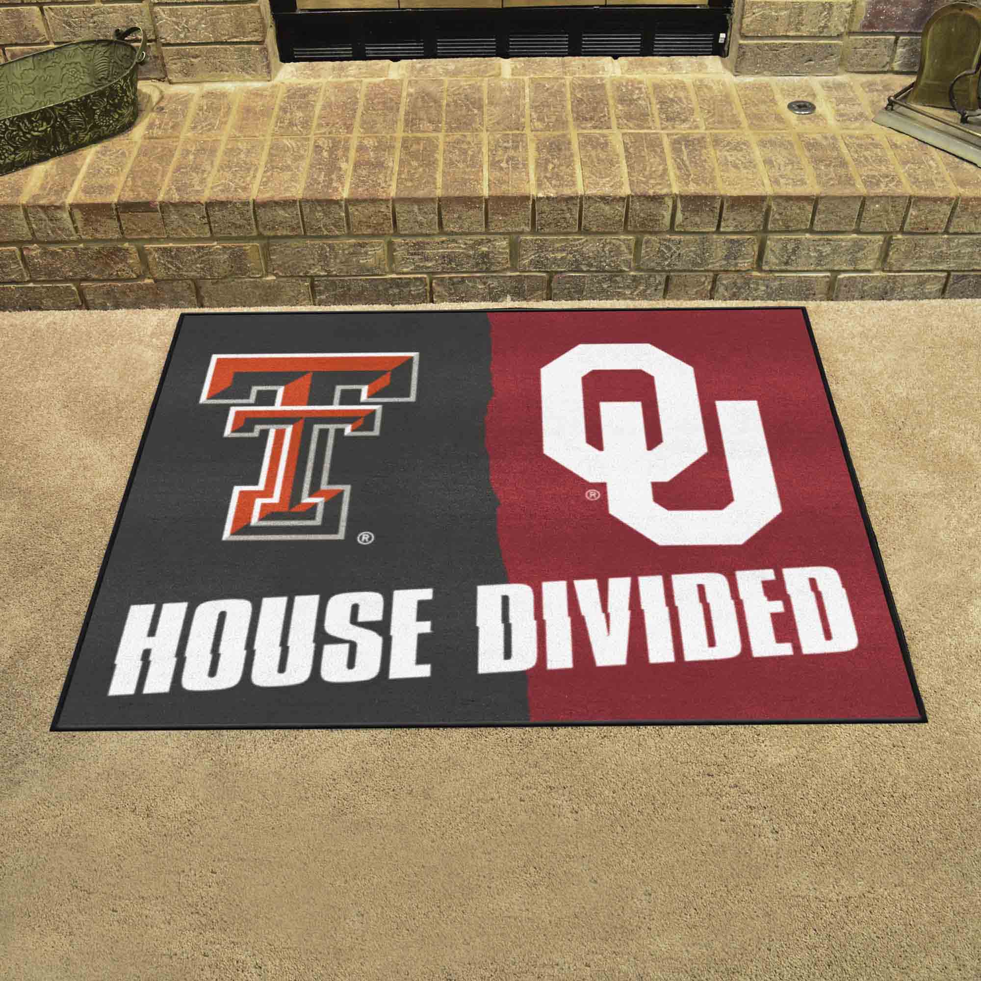 House Divided - Texas Tech / Oklahoma House Divided House Divided Rug - 34 in. x 42.5 in. - House Divided - Texas Tech / Oklahoma