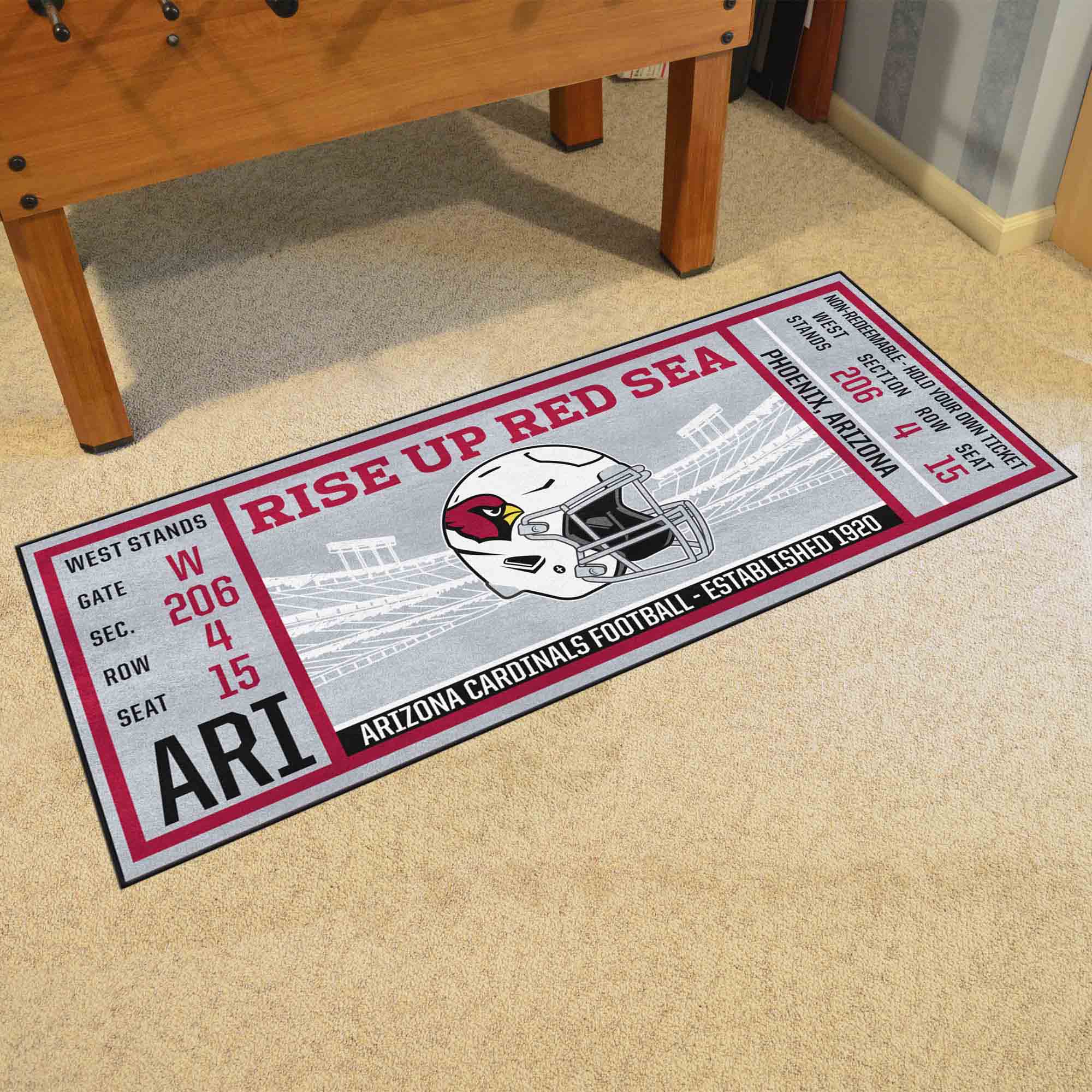 Arizona Cardinals Ticket Runner Rug - 30in. x 72in.