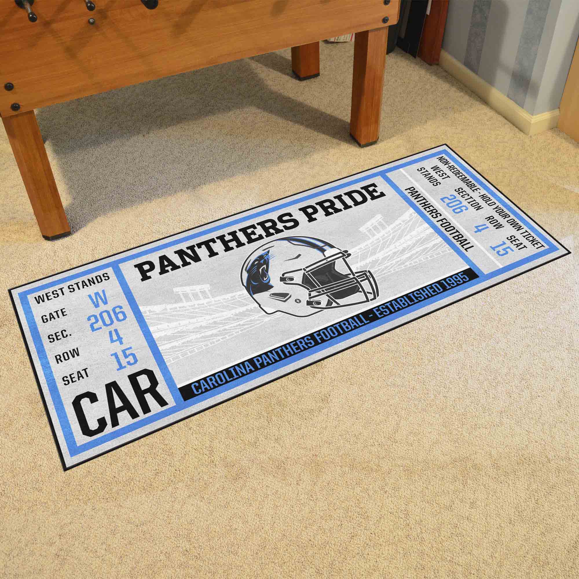 Carolina Panthers Ticket Runner Rug - 30in. x 72in.