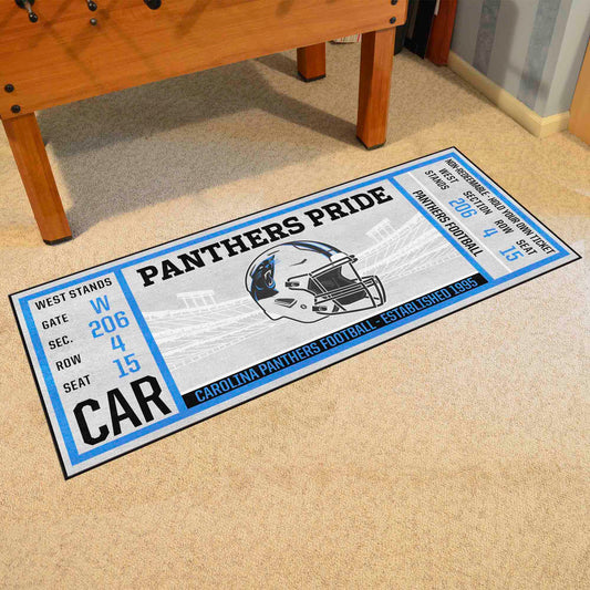 Carolina Panthers Ticket Runner Rug - 30in. x 72in. - Carolina Panthers