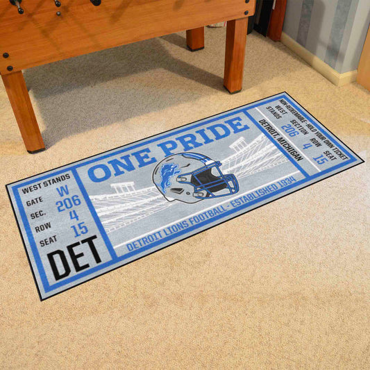 Detroit Lions Ticket Runner Rug - 30in. x 72in.