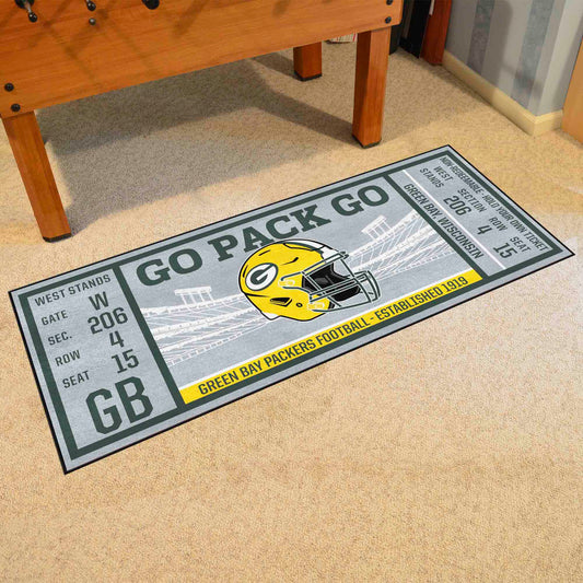 Green Bay Packers Ticket Runner Rug - 30in. x 72in. - Green Bay Packers