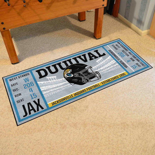 Jacksonville Jaguars Ticket Runner Rug - 30in. x 72in. - Jacksonville Jaguars