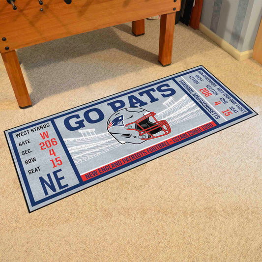 New England Patriots Ticket Runner Rug - 30in. x 72in.