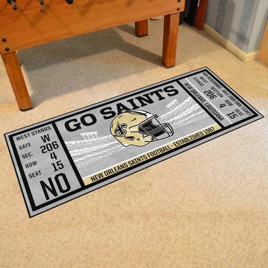 New Orleans Saints Ticket Runner Rug - 30in. x 72in. - New Orleans Saints