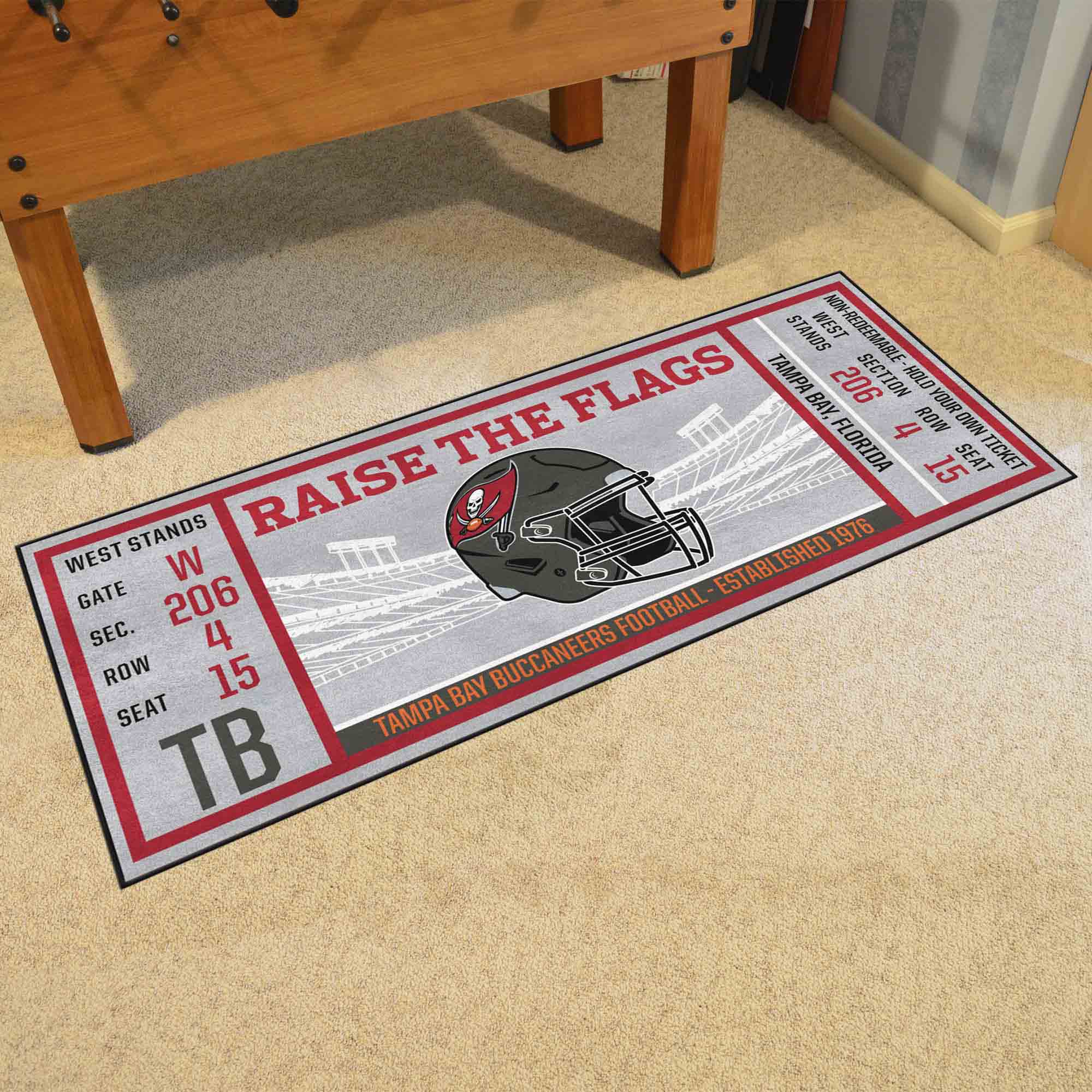 Tampa Bay Buccaneers Ticket Runner Rug - 30in. x 72in.